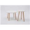 Small meeting table with wooden legs - Ogy W