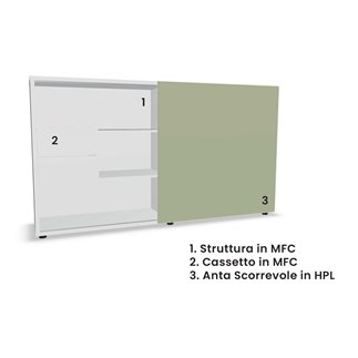 Storage cabinet with sliding door - Standard