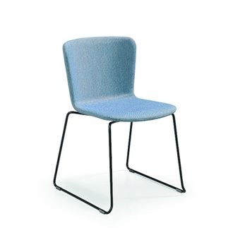 Upholstered chair with sled legs - Calla | Midj