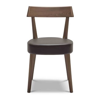 Beech Wood Chair with Eco-Leather Cushion Seat - Ariston | Origins 1971