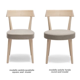 Beech Wood Chair with Eco-Leather Cushion Seat - Ariston | Origins 1971