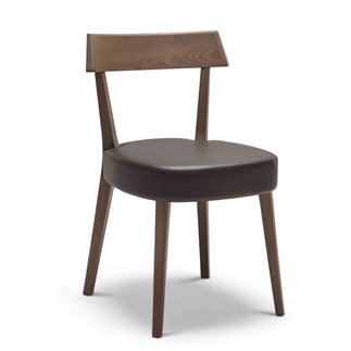 Beech Wood Chair with Eco-Leather Cushion Seat - Ariston | Origins 1971