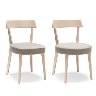 Beech Wood Chair with Eco-Leather Cushion Seat - Ariston | Origins 1971