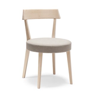 Beech Wood Chair with Eco-Leather Cushion Seat - Ariston | Origins 1971