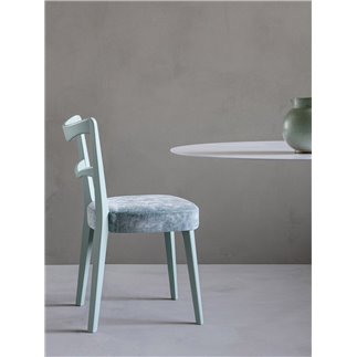 Restaurant Wood Chair Upholstered in Eco-Leather - Eden | Origins 1971