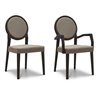 Wood Chair with Cushion Seat and Armrests - Medaillon