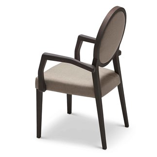 Wood Chair with Cushion Seat and Armrests - Medaillon | Origins 1971