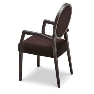 Wood Chair with Cushion Seat and Armrests - Medaillon | Origins 1971