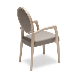 Wood Chair with Cushion Seat and Armrests - Medaillon | Origins 1971