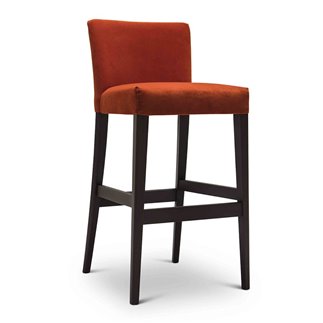 Fixed High Stool in Velvet with Backrest - Noblesse | Origins 1971