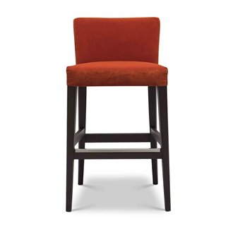 Fixed High Stool in Velvet with Backrest - Noblesse | Origins 1971