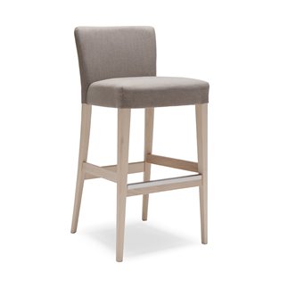 Fixed High Stool in Velvet with Backrest - Noblesse | Origins 1971