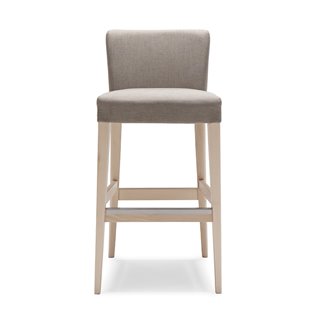 Fixed High Stool in Velvet with Backrest - Noblesse | Origins 1971