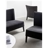 Wood and Fabric Armchair with Cushion Seat - Nob