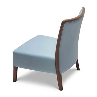 Wood and Fabric Armchair with Cushion Seat - Nob | Origins 1971