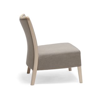 Wood and Fabric Armchair with Cushion Seat - Nob | Origins 1971