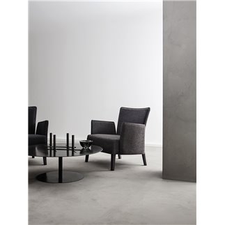 Wood and Fabric Lounge Armchair for Waiting Room - Nob