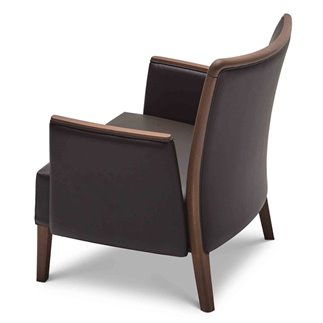 Wood and Fabric Lounge Armchair for Waiting Room - Nob | Origins 1971