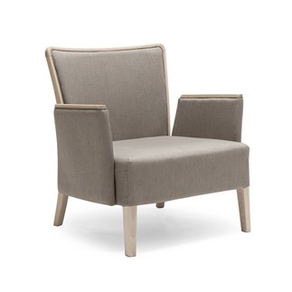 Wood and Fabric Lounge Armchair for Waiting Room - Nob | Origins 1971