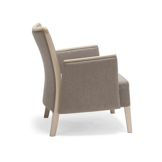 Wood and Fabric Lounge Armchair for Waiting Room - Nob | Origins 1971