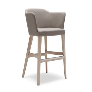 Solid Wood Stool with Backrest - Truman | Origins 1971