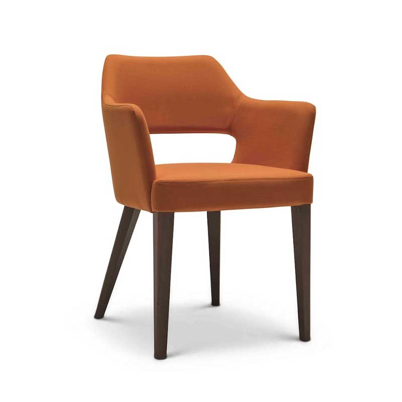 Wood Restaurant Chair with Backrest and Armrests - Emily | Origins 1971