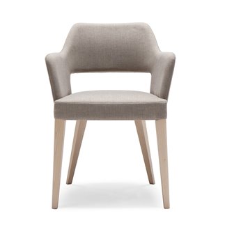 Wood Restaurant Chair with Backrest and Armrests - Emily | Origins 1971