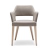 Wood Restaurant Chair with Backrest and Armrests - Emily