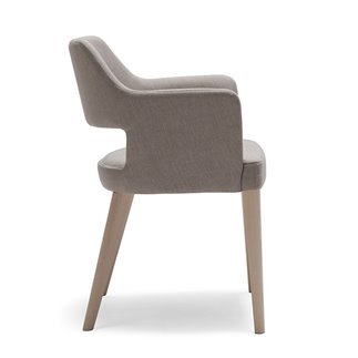 Wood Restaurant Chair with Backrest and Armrests - Emily | Origins 1971