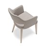 Wood Restaurant Chair with Backrest and Armrests - Emily