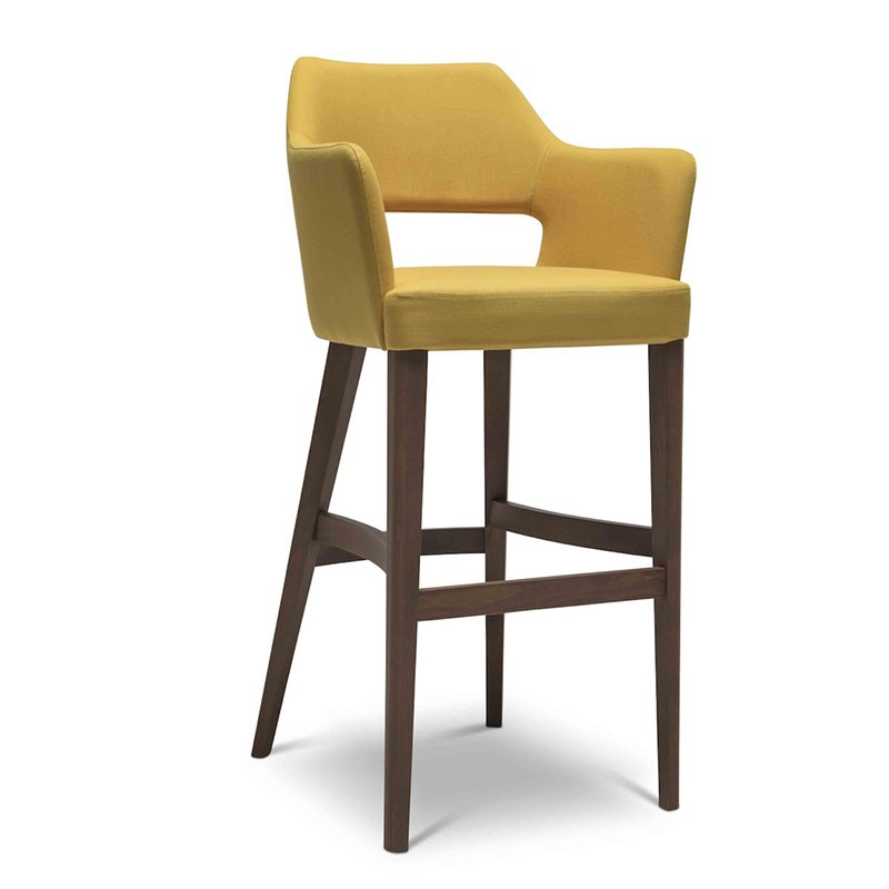 Velvet Bar Stool with Design Backrest - Emily | Origins 1971