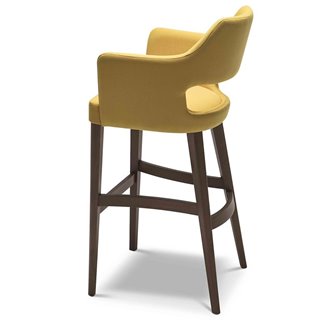 Velvet Bar Stool with Design Backrest - Emily | Origins 1971