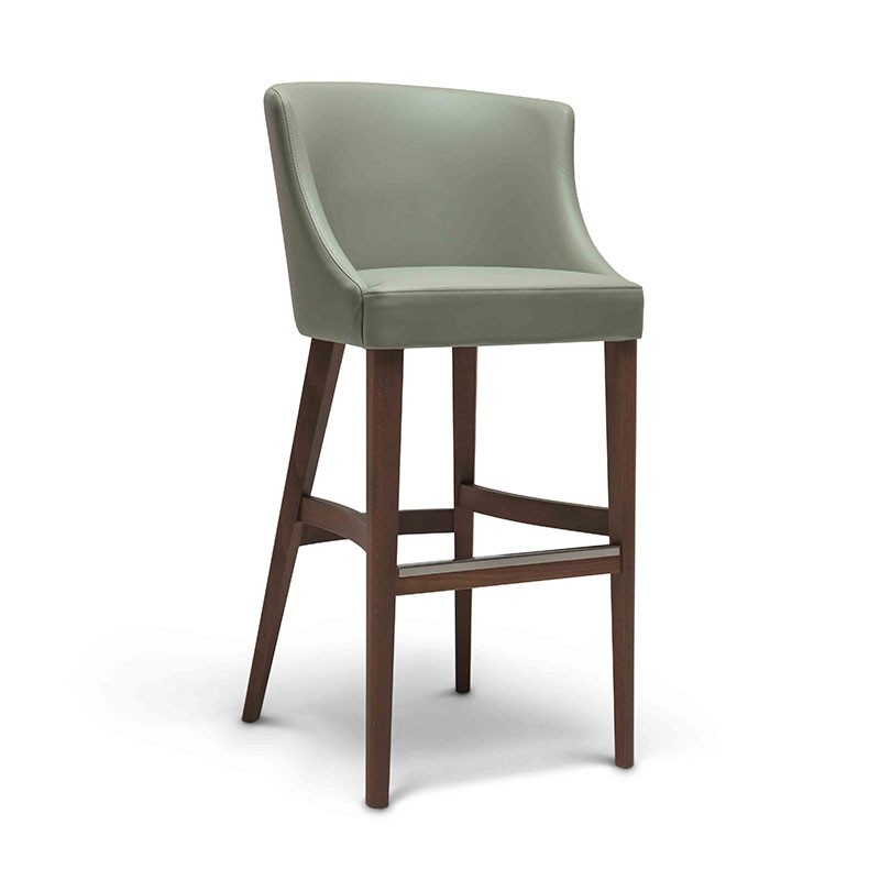 Wood Bar Stool wit Fabric Cushion Seat - Elias | Origins 1971