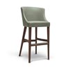 Wood Bar Stool with Fabric Cushion Seat - Elias