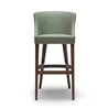 Wood Bar Stool with Fabric Cushion Seat - Elias