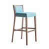 High Wooden Bar Stool with Fabric Cushion Seat - Moma Soft