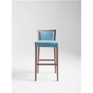 High Wooden Bar Stool with Fabric Cushion Seat - Moma Soft | Palma