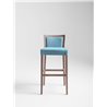 High Wooden Bar Stool with Fabric Cushion Seat - Moma Soft