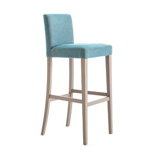 High Wood Bar Stool with Cushion Seat - Lady | Palma