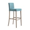 High Wood Bar Stool with Cushion Seat - Lady