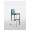 High Wood Bar Stool with Cushion Seat - Lady