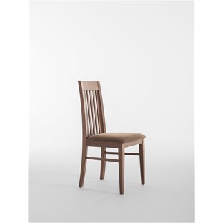 Restaurant Wood Chair in Velvet Cushion Seat - Clara