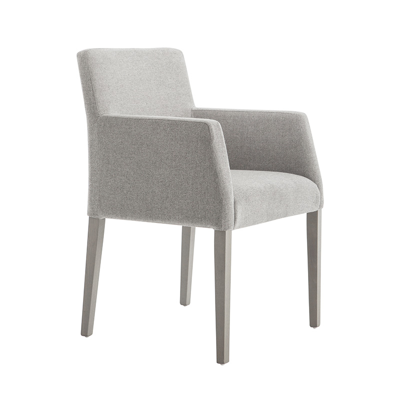 Solid Wood Chair with Armrests and Cushion Seat - Miss | Palma