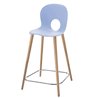 Stool with Wooden Legs - Olivia Wood