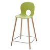 Stool with Wooden Legs - Olivia Wood