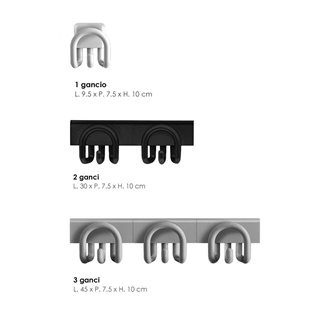 Appendiabiti da Parete 1/2/3 Posti - 991 | Rexite