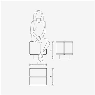 Pouf Basso da Esterno - Ash | IsaProject