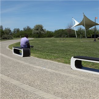 Design Bench in Steel and Wood - Armony