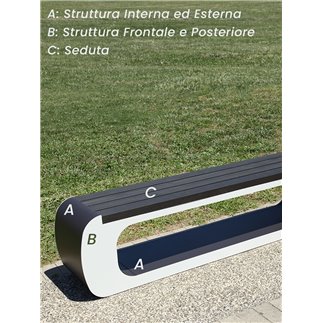 Design Bench in Steel and Wood - Armony | Citysi