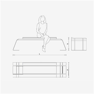 Seduta da Esterno con Doghe in Legno - Ash | IsaProject